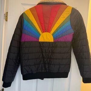 Retro Rainbow Puffer Jacket